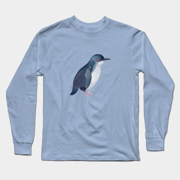 Little Blue Penguin Long Sleeve T-Shirt by Duck Cloud 9